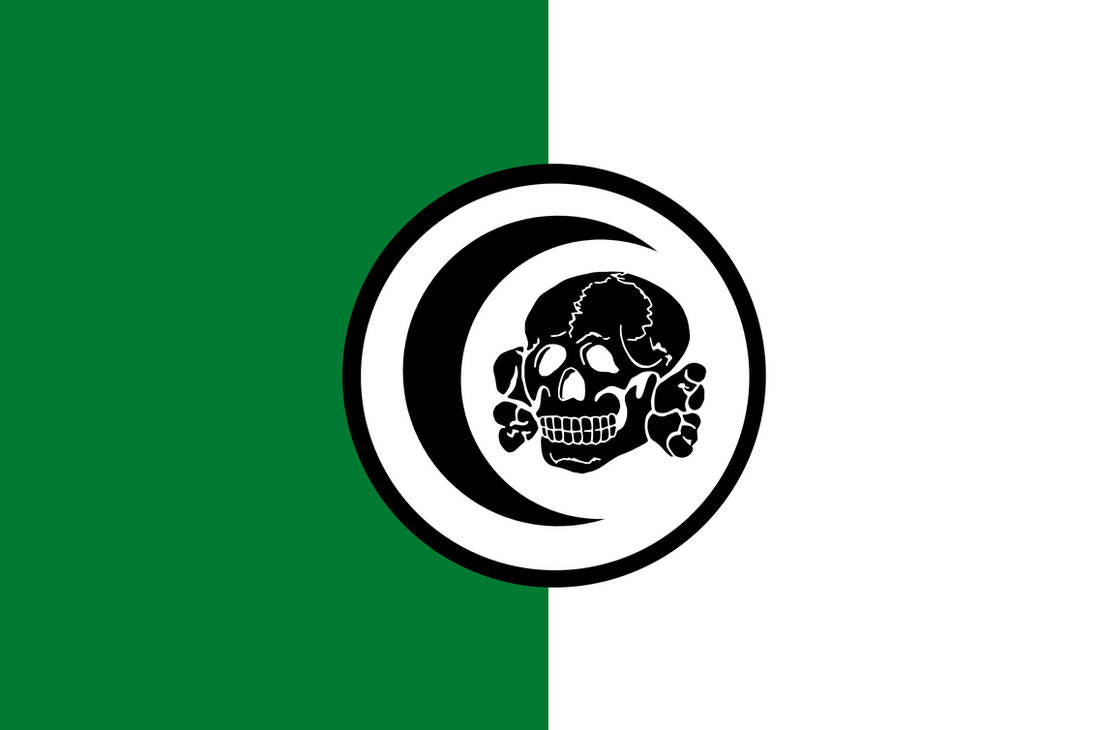 Drapeau algerie tête de mort islamique